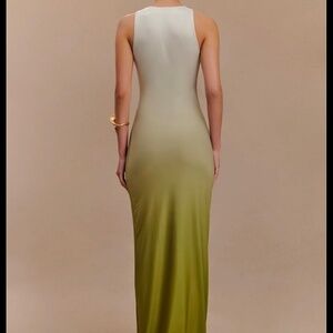 Meshki Draped Slinky Maxi Dress - Ombre Vintage Olive